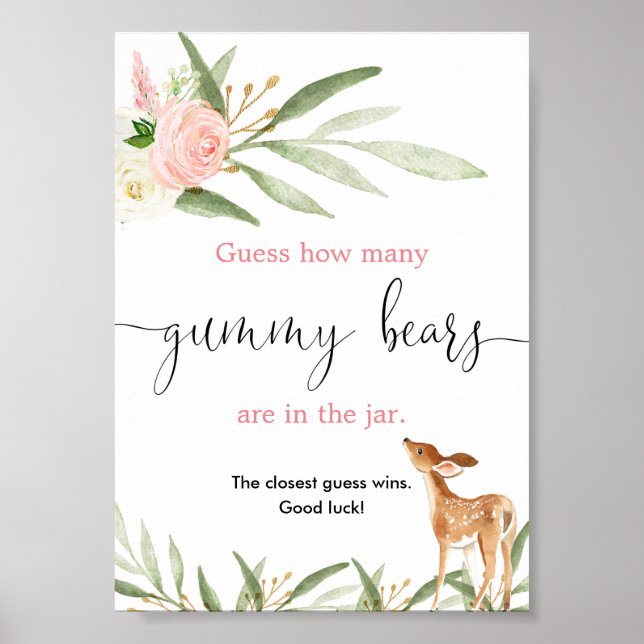 Gissa hur många gummibjörnar som spelar rosa guld  poster (Framsidan)