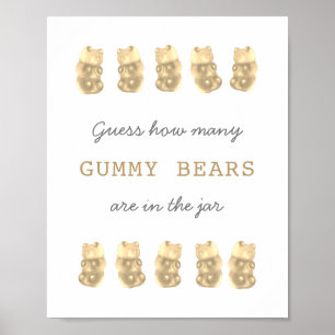 Gissa hur många Gummy Bears Champagne-spelskylten Poster