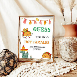 Gissa hur många Hetter Tamales Fiesta Baby Shower Poster