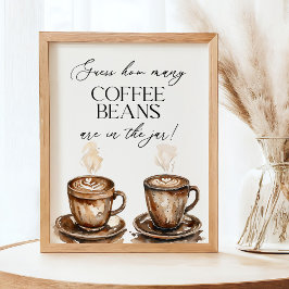 Gissa Hur Många Kaffeprickar Bröllopsduschspel Poster