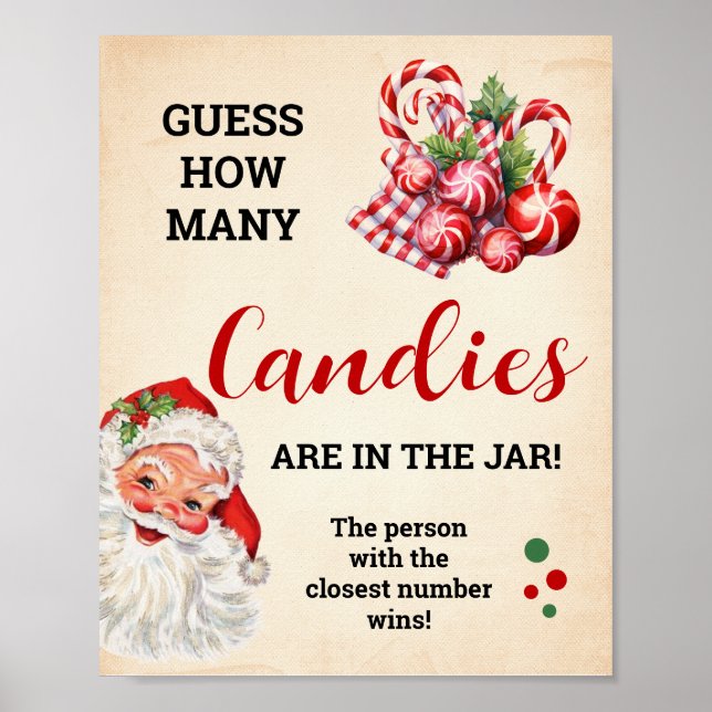 Gissa hur många kanariska jultomtsspelssignatur poster (Framsidan)