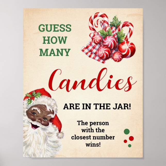 Gissa hur många kanariska jultomtsspelssignatur poster (Framsidan)