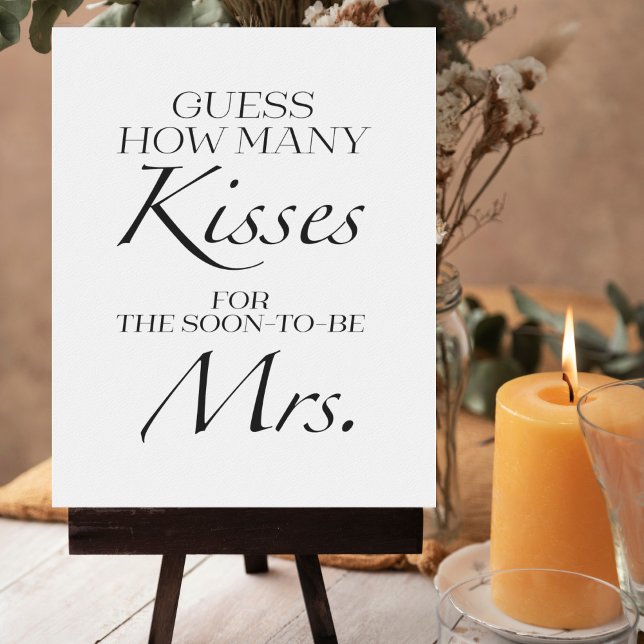 Gissa hur många kisser för den blivande mrs Sign Poster (Skapare uppladdad)