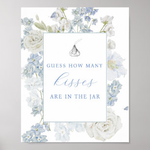Gissa hur många Kisses är i Burk Blåa blommor Poster