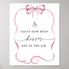 Gissa hur många Kisses är i Burk Rosa Bow Poster