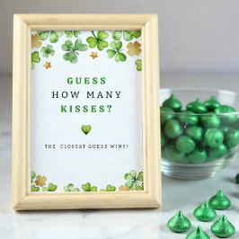 Gissa hur många Kisses Baby Shower-spelskylt Poster