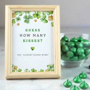 Gissa hur många Kisses Baby Shower-spelskylt Poster