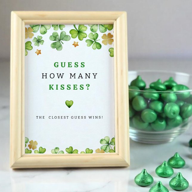 Gissa hur många Kisses Baby Shower-spelskylt Poster (Baby Shower Guessing Game)