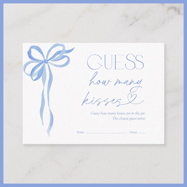 Gissa hur många Kisses Blue Bow Möhippa Game Tilläggskort (Skapare uppladdad)