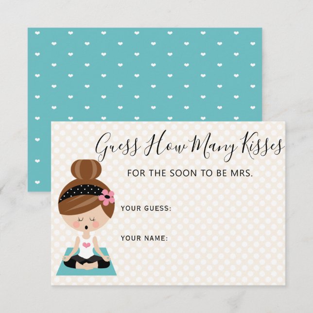 Gissa hur många Kisses Brunette Yoga-Möhippan Tilläggskort (Fram/baksida)