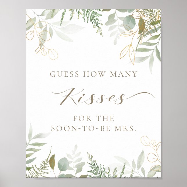 Gissa hur många Kisses Greenery-Möhippor som spela Poster (Framsidan)