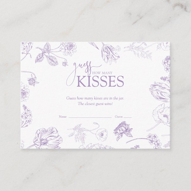 Gissa hur många Kisses Lavender-Möhippans spel Tilläggskort (Framsida)