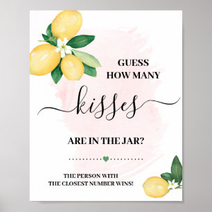 Gissa hur många Kisses Lemons Rosa Shower Game Poster