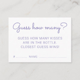 Gissa hur många Kisses Rainbow Baby Shower-spel Visitkort