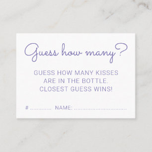Gissa hur många Kisses Rainbow Baby Shower-spel Visitkort
