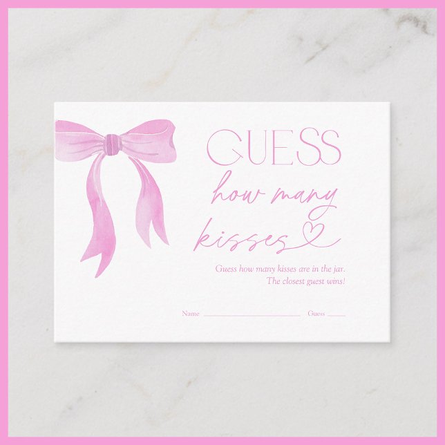 Gissa hur många Kisses Rosa Bow-Möhippa som spelas Tilläggskort (Skapare uppladdad)