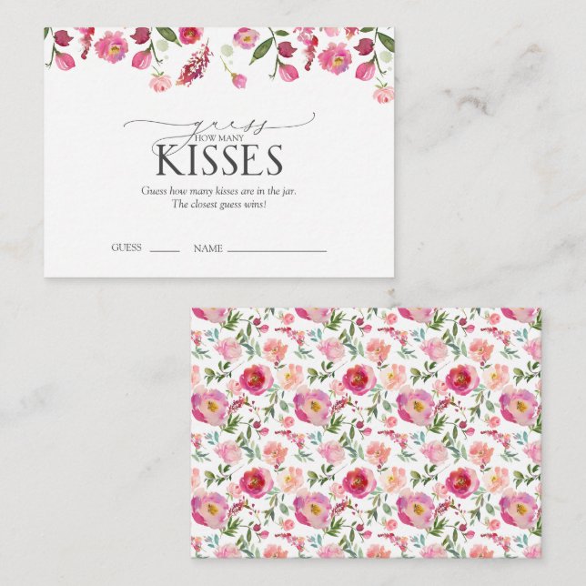 Gissa hur många Kisses Rosa Möhippa-spel Tilläggskort (Fram/baksida)