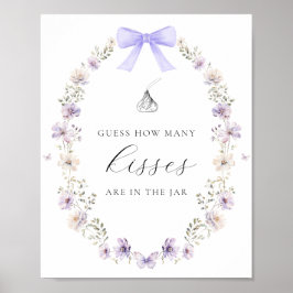 Gissa hur många Kisses Shower Game Wildblomma Bow Poster