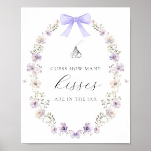 Gissa hur många Kisses Shower Game Wildblomma Bow Poster
