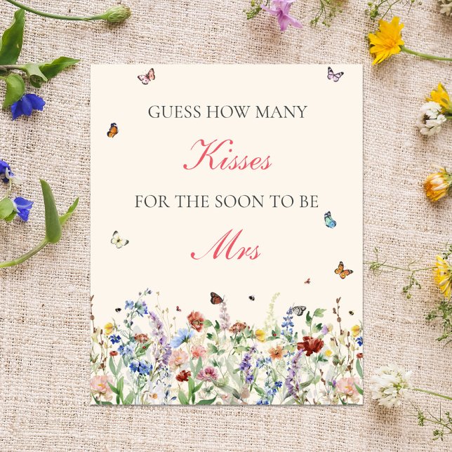 Gissa hur många Kisses-tecken | Bohemian Wildblomm Poster (Skapare uppladdad)