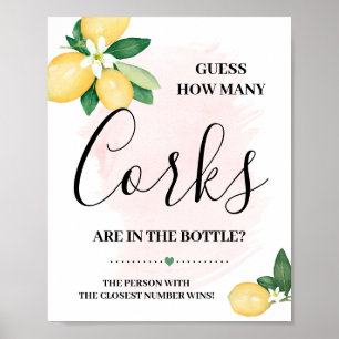 Gissa Hur Många Korkar Citroner Rosa Duschspel Poster