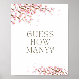 Gissa hur många körsbärsblomstecken för brölloppsl poster