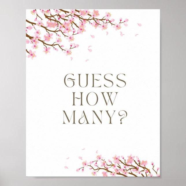 Gissa hur många körsbärsskyltar Blommarna för Möhi Poster (Framsidan)