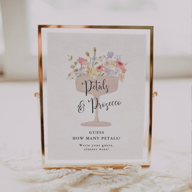 Gissa hur många kronblad bröllopsdusch spel poster (Skapare uppladdad)