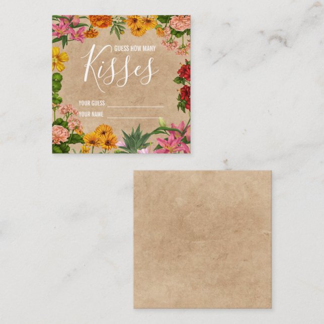 Gissa hur många kyssar bröllopslek tilläggskort (Fram/baksida)