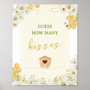 Gissa hur många kyssar Bumblebee Honey Baby Shower Poster