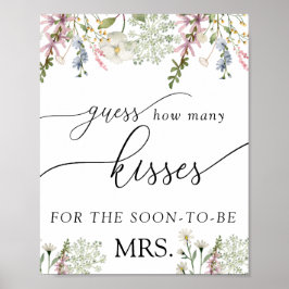 Gissa hur många kyssar | Chic Wildflower Poster
