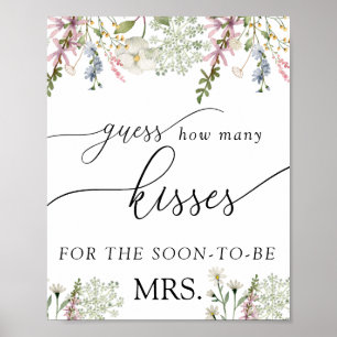 Gissa hur många kyssar Chic Wildflower Poster