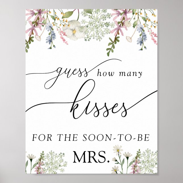 Gissa hur många kyssar | Chic Wildflower Poster (Framsidan)