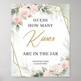 Gissa hur många kyssar som finns i burk Poster