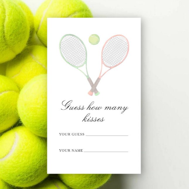 Gissa hur många kyssar Tennis bröllopsdusch Tilläggskort (Skapare uppladdad)