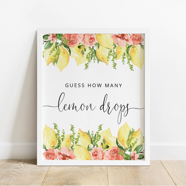 Gissa hur många Lemon-droppar visar spelsignaturen Poster (Skapare uppladdad)