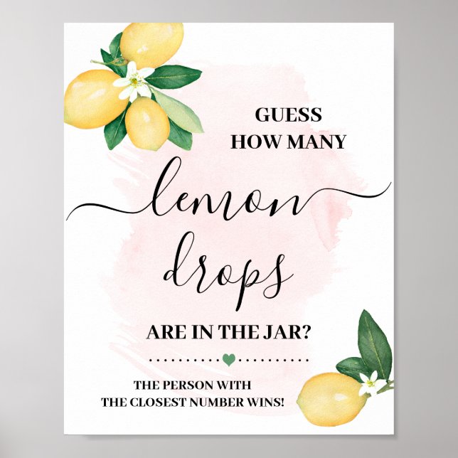 Gissa hur många Lemon som tappar Rosa Shower Game  Poster (Framsidan)