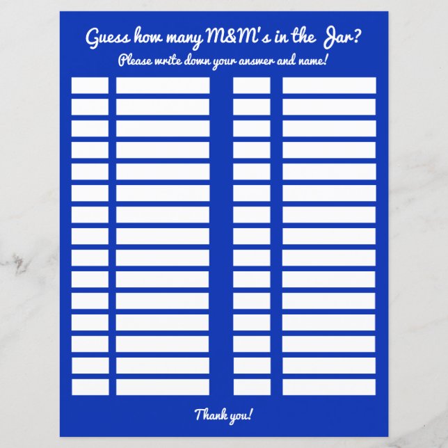 Gissa hur många M&M:er som finns i Burk babyvisnin (Framsida)