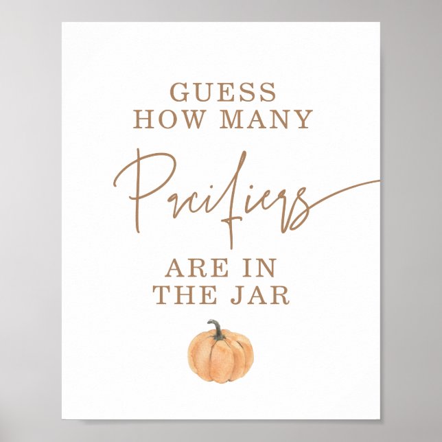 Gissa hur många nappar Bebis Shower-spel  Poster (Framsidan)