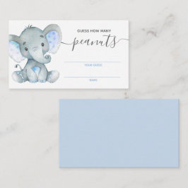 Gissa hur många peanuts Card Elephant Baby Shower Tilläggskort