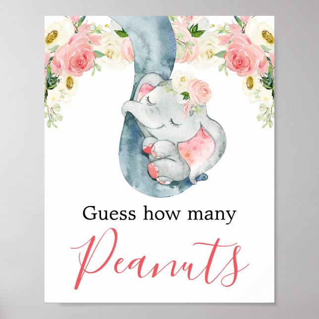 Gissa hur många peanuts-elefantduschskyltar poster (Framsidan)