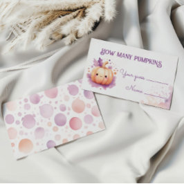 Gissa hur många Pumpkins Halloween Baby Shower-spe Tilläggskort