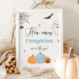 Gissa hur många pumpor blå Boo Poster