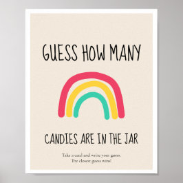 Gissa hur många Regbow Baby-duschspel det går Poster
