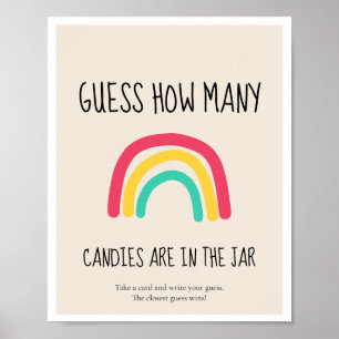 Gissa hur många Regbow Baby-duschspel det går Poster