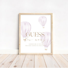 Gissa hur många Rosor för babyvisningsskylt som vi Poster