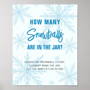 Gissa Hur Många Snöbollar Vinter Baby Shower Poster