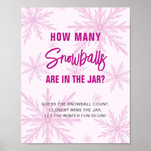 Gissa Hur Många Snöbollar Vinter Baby Shower Poster