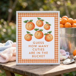 Gissa Hur Många Söta Gingham Baby Shower-spel Poster