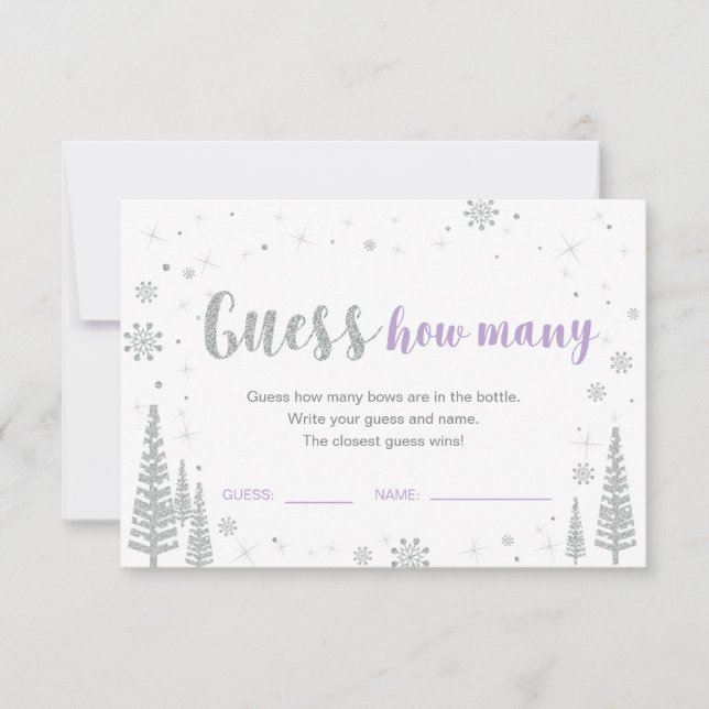 Gissa hur många | Spelet Vinter Baby Shower Inbjudningar (Framsida)
